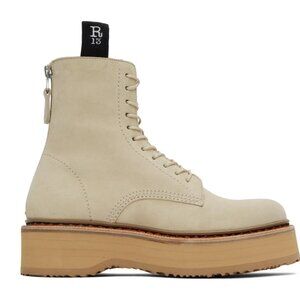 R13 Beige Single Stack Boots